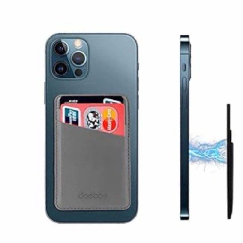 💙 Grey Magnetic Wallet Card Holder for iPhone